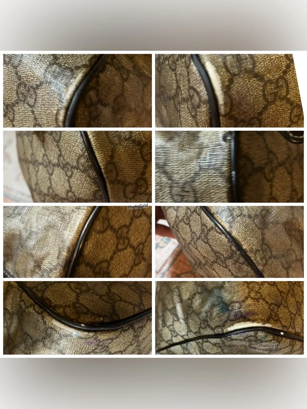 GUCCI Joy Boston Bag GG Monogram Vintage Beige & Brown - Picture 16 of 16